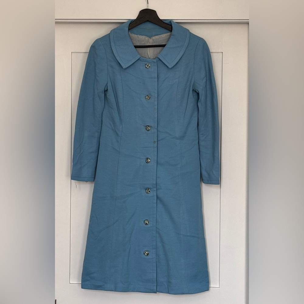 Adorable Vintage Light Blue Button-Front Coat